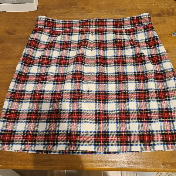 J.Crew Factory Red Plaid Mini Skirt - Picture 7 of 8